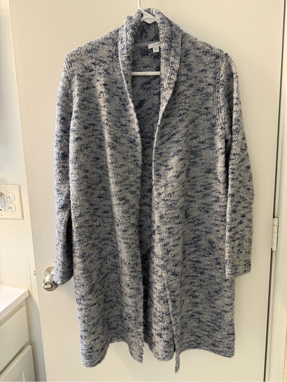 J. Jill Blue Speckle Open-Front Cardigan